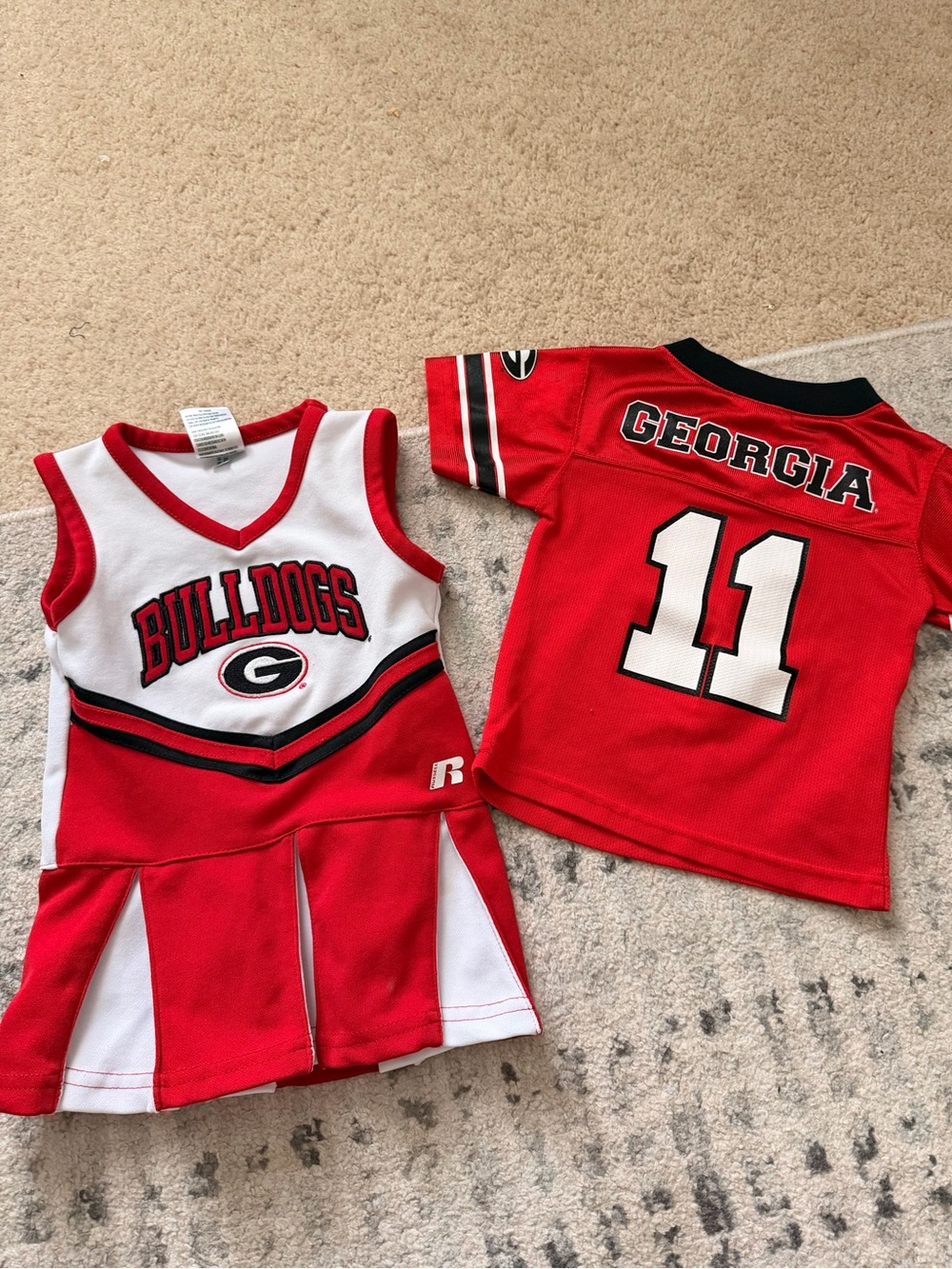 Georgia Bulldogs Kids Red Cheer Dress & Jersey Set